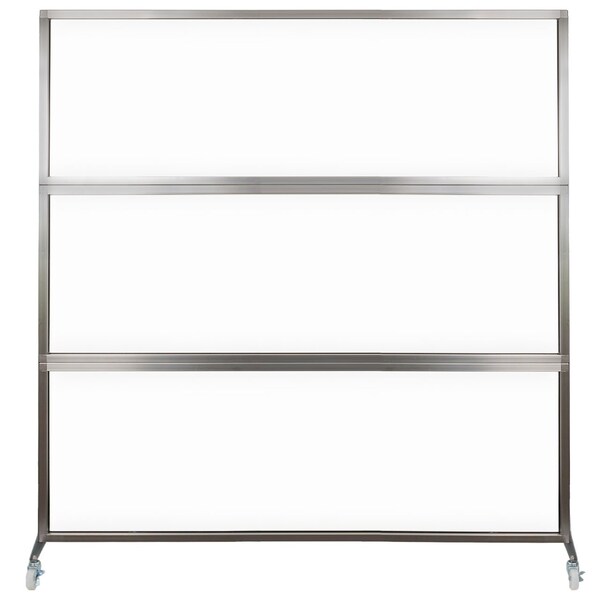 MediPanel Portable Divider 6' x 6' Clear Window With Wheels